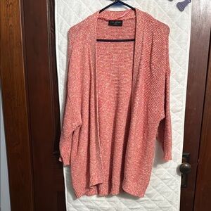 Lane Bryant Coral Open-Front Cardigan